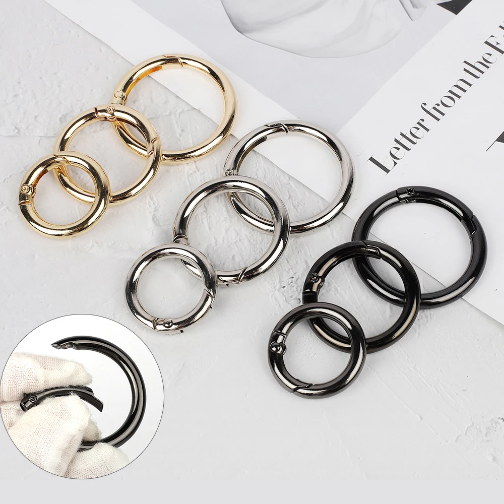 5 PCS Round Spring Hook Ring-round Carabiner Spring Key Ring,spring Snap  Hook Clip,spring Keyring Buckle,ring Hook for Purse,snap Clip Hook 