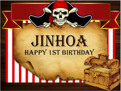 7 X5Ft Personalizzato Teschio Pirata Buon Compleanno Tesoro Scatola Buon Compleanno Personalizzato Foto Sfondo Sfondo Vinile 220Cm X 150Cm