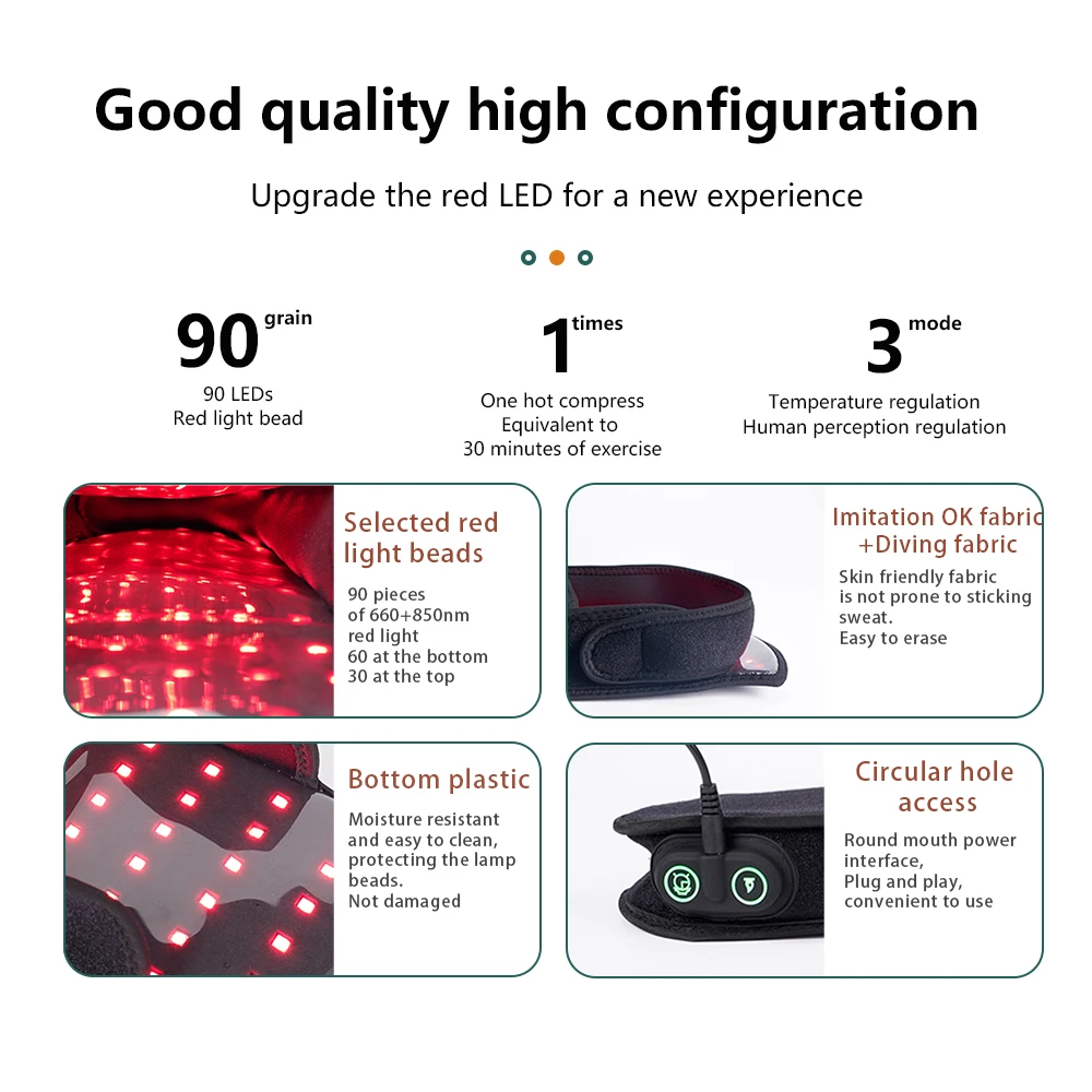 Red Light Slippers Infrared 850NM LED Light Red 660NM Therapy for Feet Therapy Device at Home with Pulse Foot Massaging