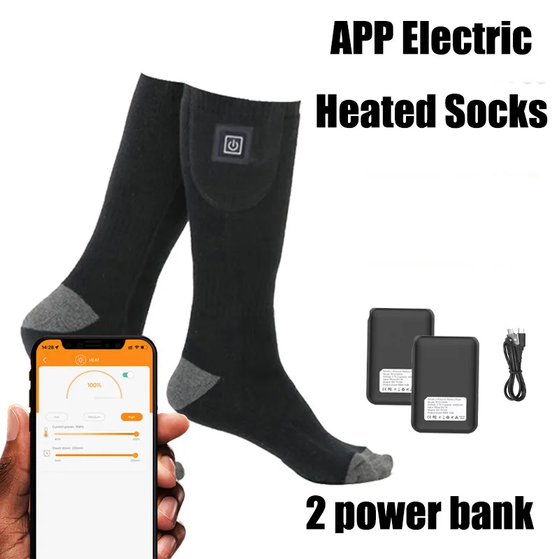 ROCKBROS Heated Socks For Men Women Rechargeable Up To 8 Hours 5000mAh