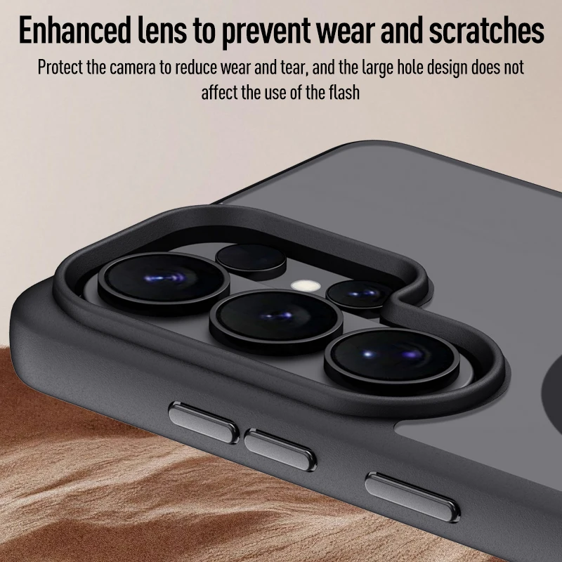 Luxury Matte Translucent Magnetic Shockproof Case with Wireless Charging Compatibility