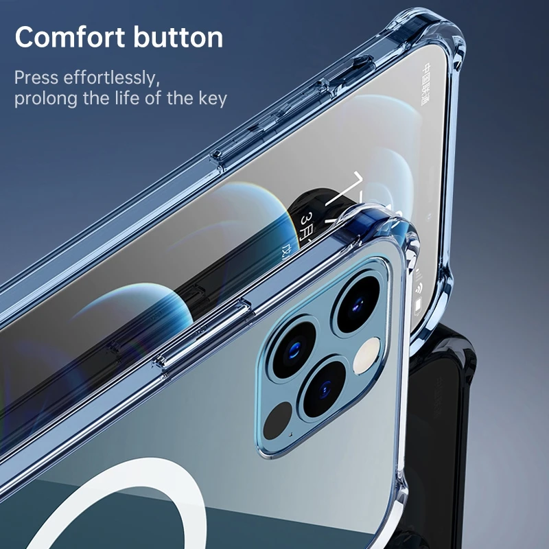 For Huawei P30 Pro Magsafe Case Clear Four-corner Airbag Shockproof PC + TPU Case with Magnetic