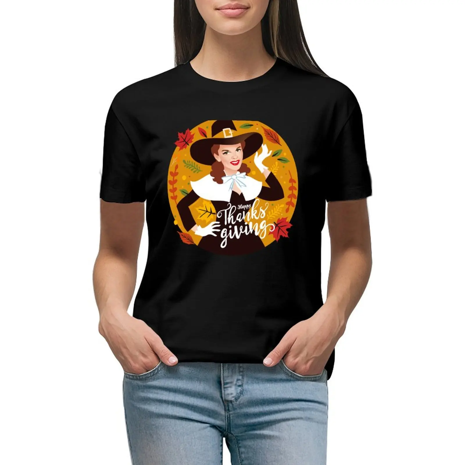 

Thanksgiving Judy T-shirt hippie clothes Female clothing aesthetic clothes Top Women