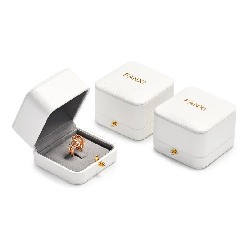 New White Proposal Ring Box Light Luxury Necklace Bracelet Box Jewelry Gift Box press on nails packaging box