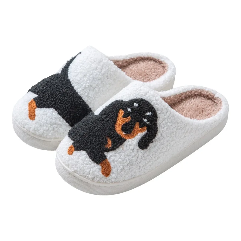 dachshund-embroidered-slippers-warm-furry-nonslip-indoor-pet-mom-gift