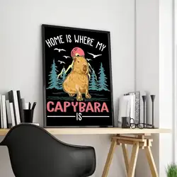 Capybara Go! Waterproof Art Poster - Aesthetic Wall Decor - 50X70cmNoframe (Black4)