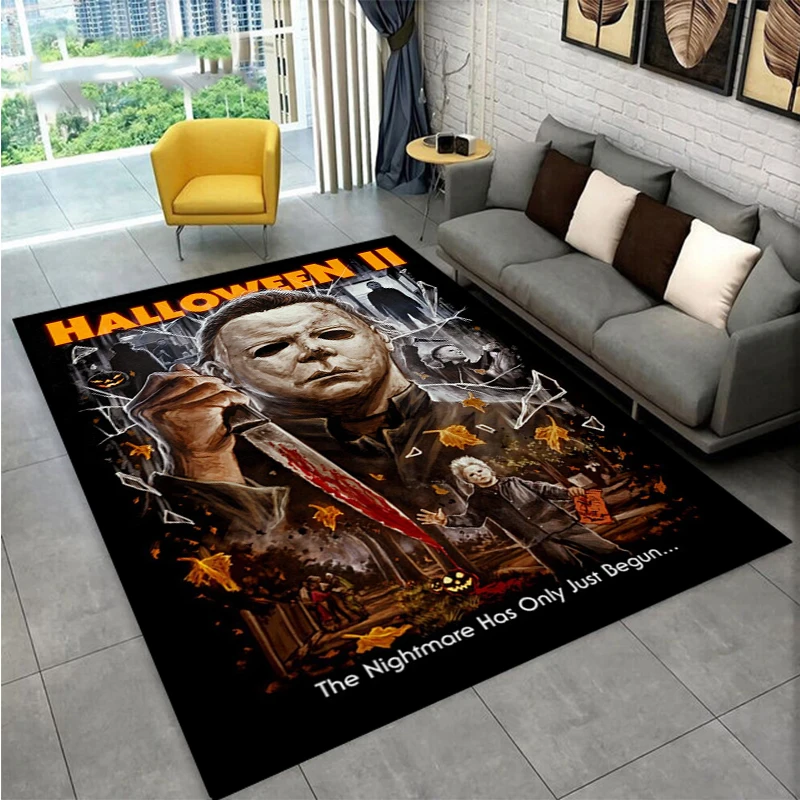 

Halloween pumpkin&horror ghost printed carpet,living room and bedroom decorative carpet,kitchen and bathroom anti-skid floor mat