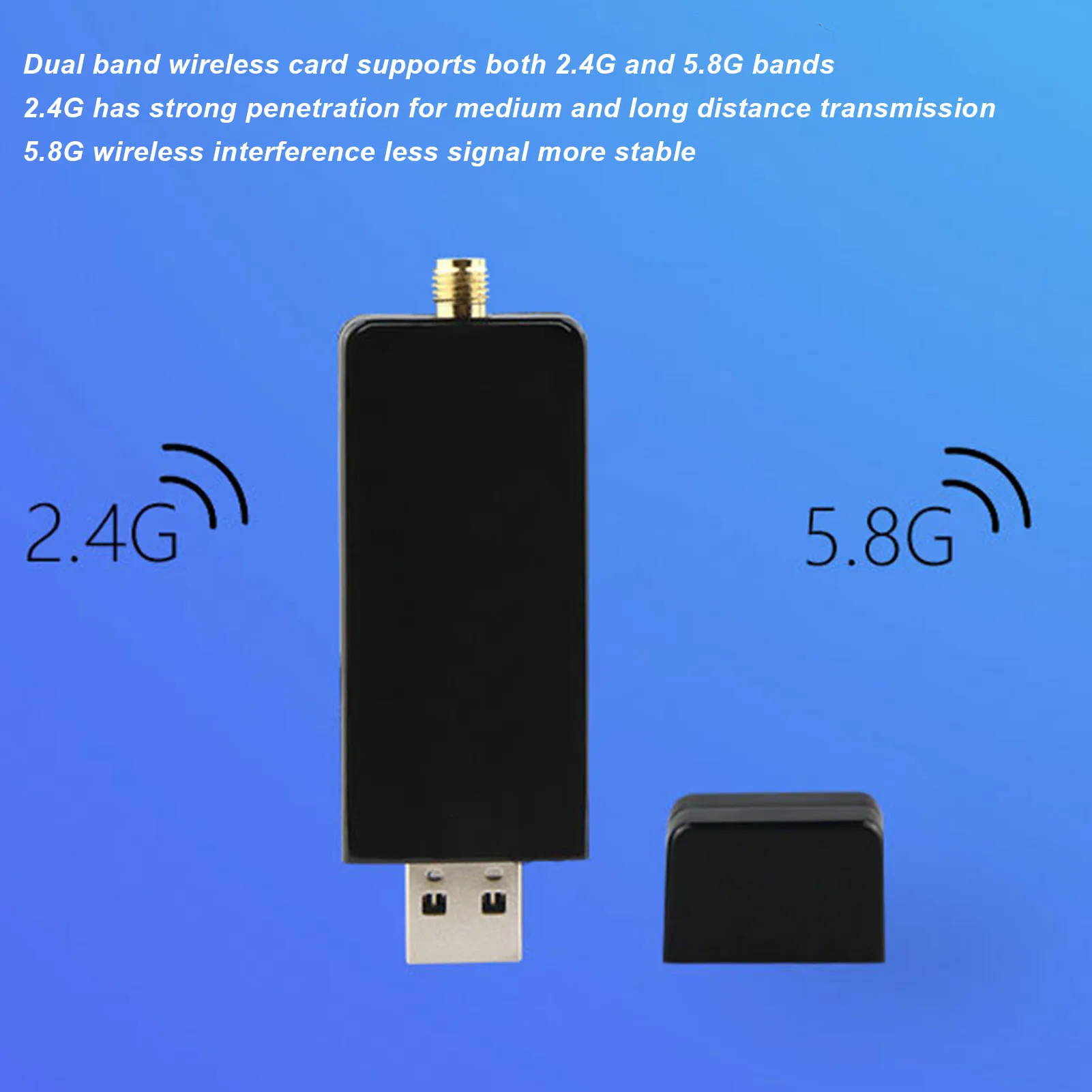 WiFi Adapter Wireless Network Card W50L 5DB RTL8812AU 1200M Band USB 3.0 Interface WiFi Adapter for Android for Win