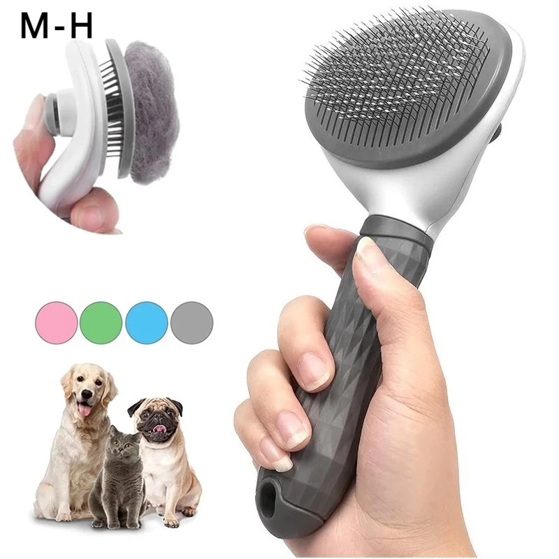 Pet Brush Comb Self Cleaning Pet Hair Remover For Dogs Cats Grooming Tools Dematting Comb Dogs Accessories