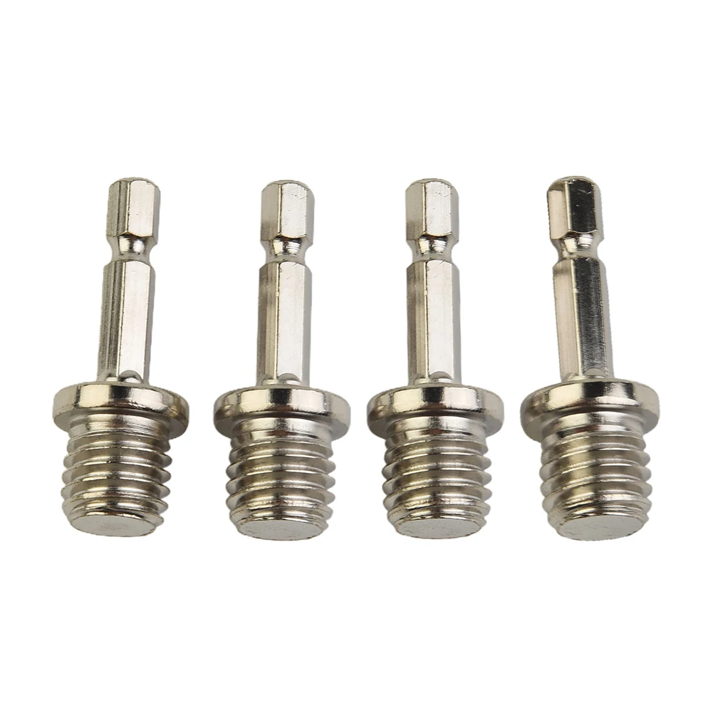 

4pcs 1/4" Hexagon Connecting Rod Adapter Drill Chuck M14 Polishing Disc Connection For Sanding Pad Electric Drill