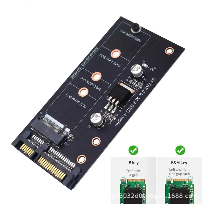 Один порт M.2 NGFF в SATA 22P плата адаптера SATA3.0 на SSD жесткий диск для 2230 2242 2260 2280 черный |
