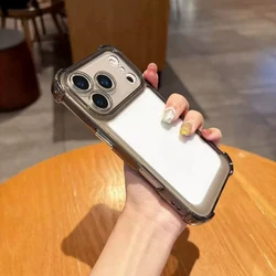 Luxury Shockproof Transparent Silicone Bumper Hard Phone Cover - iPhone 18 Pro Max (Black)