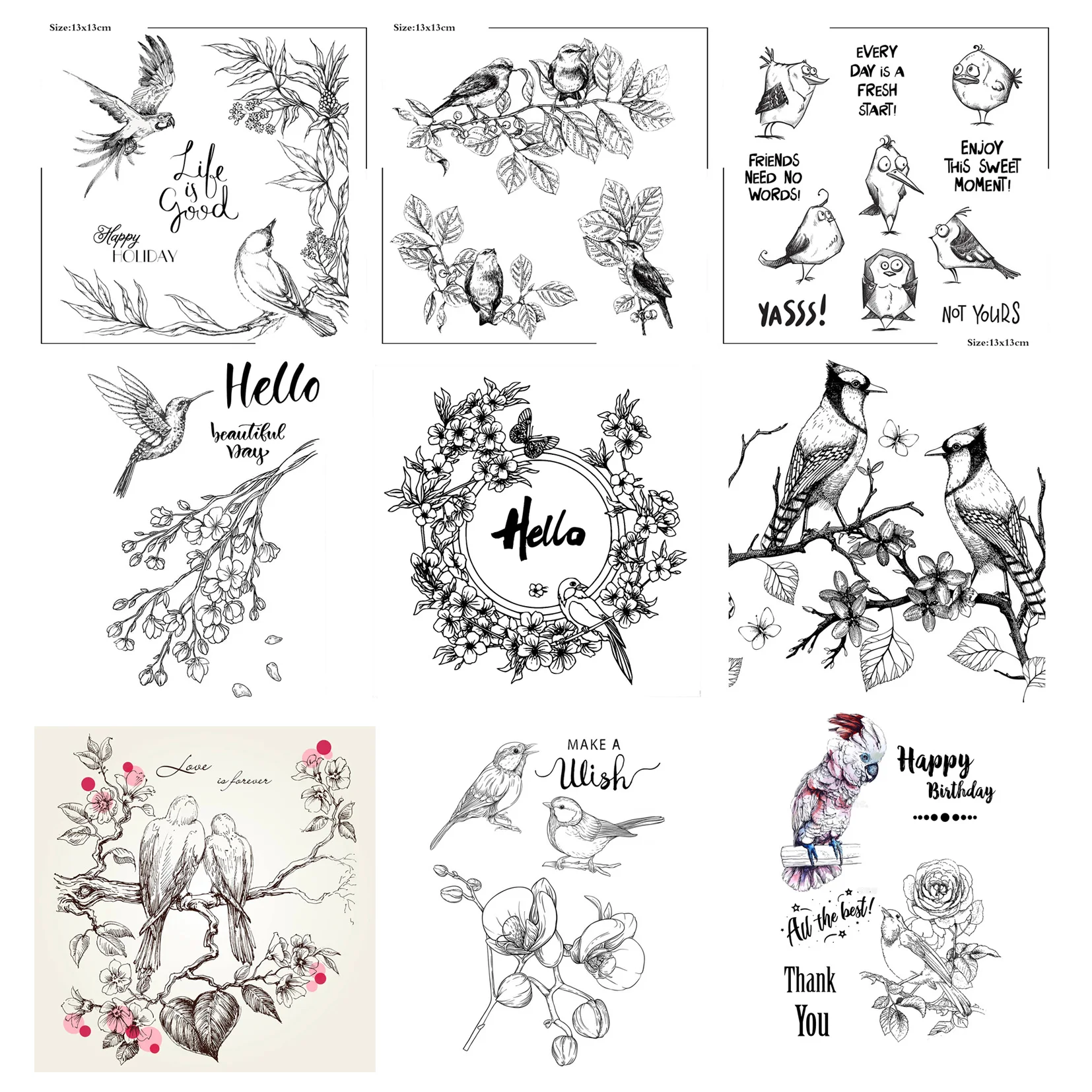 

Variety Of Birds Clear Stamps Scrapbooking Crafts Decorate Photo Album Embossing Cards Making Clear Stamps New
