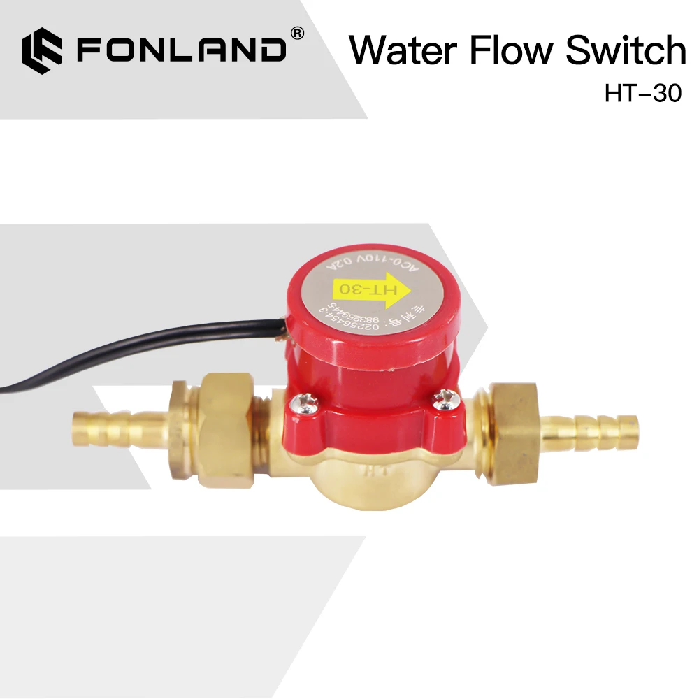 Fonland Water Flow Switch Sensor 8/10/12Mm Ht-30 Protect Per Macchina Da Taglio Per Incisione Laser Co2 Spedizione Veloce