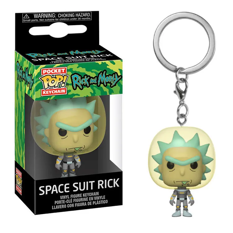Funko Pop New Rick Snow Ball Hologram Space Suit Rick Clone Portachiavi Figure Toys Pickle Rick Mr. Meeseeks Snowball Kid Toy