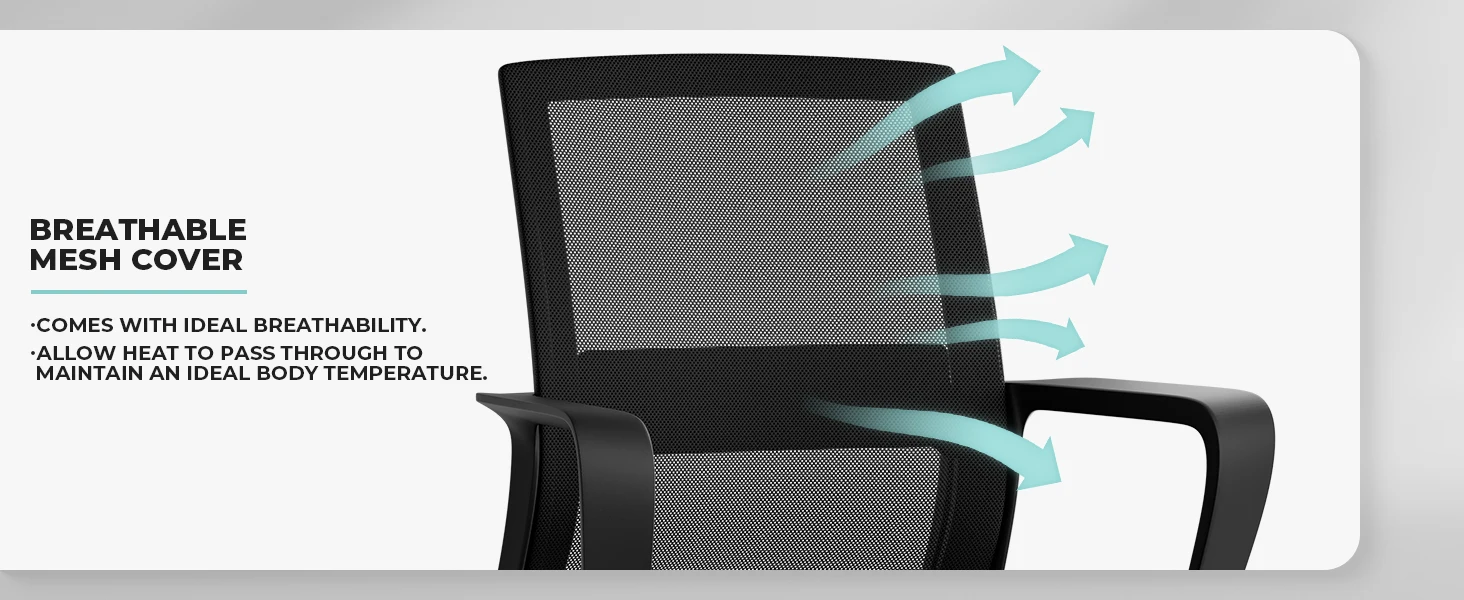 The chair’s built-in lumbar support is engineered to cradle your lower back