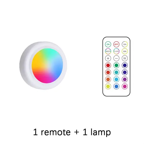 RGB LED Under Cabinet Lights with Remote Control Battery Powered Wireless Dimmable Night Lamp LED Lights for Home Wardrobe Light - Image 11