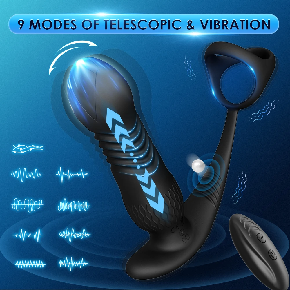 Male Prostate Massage Anal Plug Vibrators for Men Masturbators Women Vagina Stimulator Thrusting Dildo Vibrator Sex Toys for Men