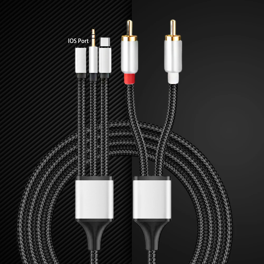 USB C -2 RCA   ̺ Y ø,  C Ÿ, 3.5mm -2RCA ̺ Ŀ, Ȩ þ TV, 1 m, 2 m, 3m