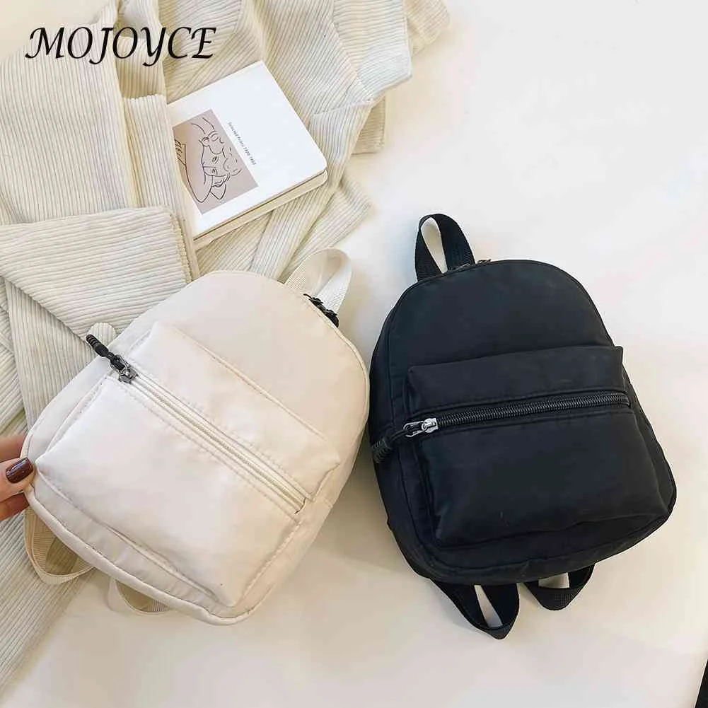 Fashion Solid Color Backpack Women Nylon Knapsack Preppy Style Mini Rucksacks