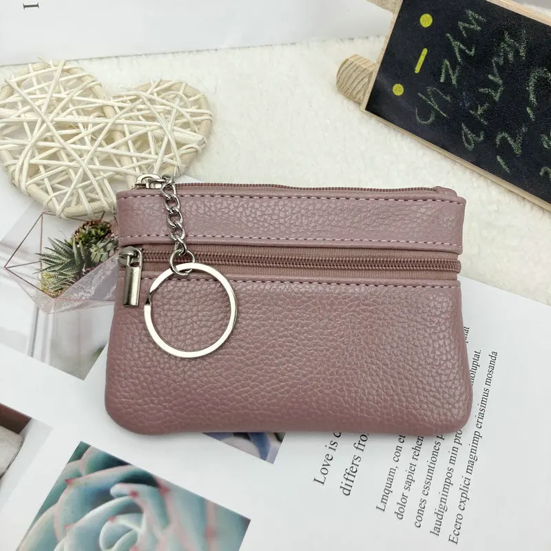 Women's Small Change Money Bags Pocket Wallets Key Holder Case Mini Functional Pouch Zipper Card Wallet PU Leather Coin Purses key case,coin purse,key holder,key organizer,key purse,key protector