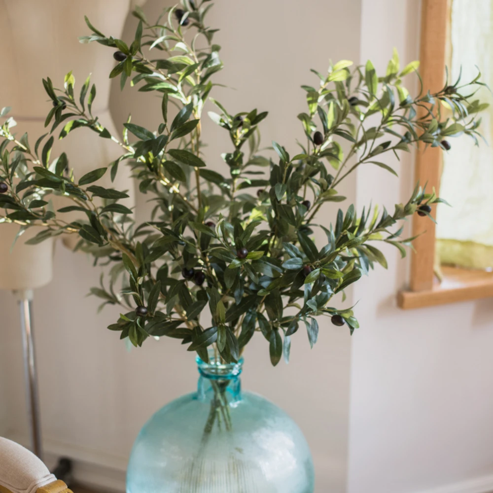 Description Picture 6 of itemArtificial Plant Green Olive Tree Branch Stem Fake Plant Leaves With Fruit Suitable For Home Office DIY Wreath Party Decoration