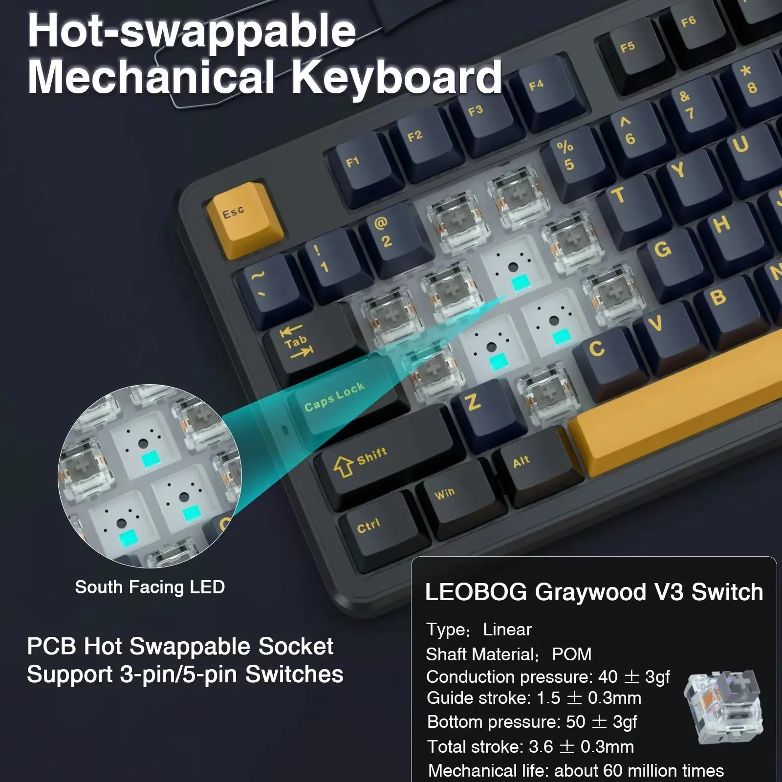 AULA F87 Pro Mechanical Keyboard Customized Wired 2.4g
