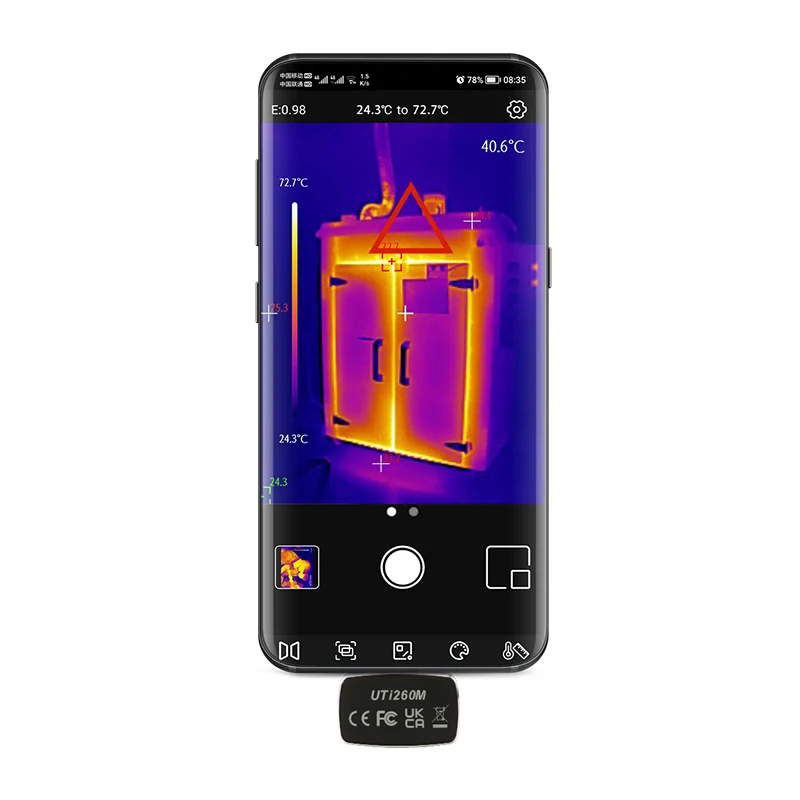 Cámara térmica del teléfono móvil SW-8256 Cámara termográfica infrarroja para  Android 256x192 píxeles Hd Probador de sensor térmico industrial