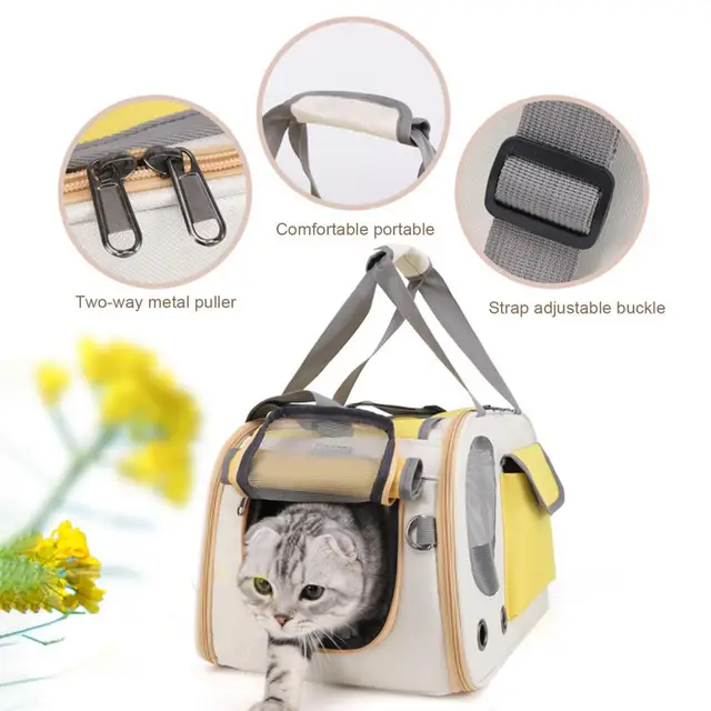 Portable Large Capacity Pet Outdoor Handbag Carrier Bag Cat Travel Breathable Foldable Transport Bag For Cats Accessories 5
