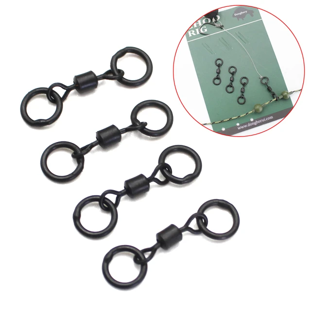 20pcs Carp Fishing Double Ring Chod Swivel Carp Fishing Long Body High  Speed Swivel Snaps Fishing Terminal Tackle Equipment