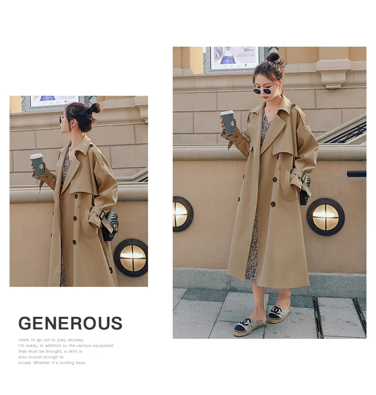 puffer coat with hood Brand New Spring Autumn Long Women Trench Coat Double Breasted Belted Storm Flaps Khaki Dress Loose Coat Lady Outerwear Fashion long puffa coat