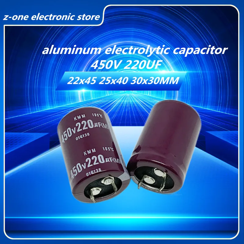 2pcs-10pcs 450V220UF ox horn aluminum electrolytic capacitor 450V 220UF 22x45 25x40 30x30MM 2pcs 450v 120uf aluminum electrolytic capacitor 120uf 450v 18 30mm new electrolytic capacitor size：18x30