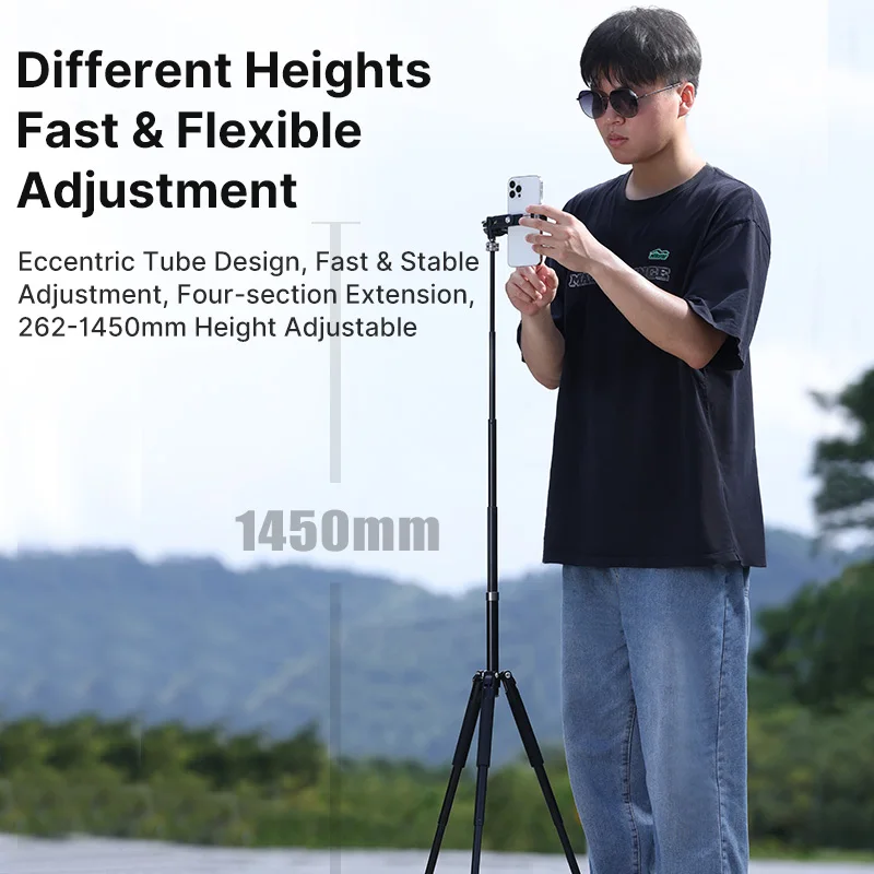 Ulanzi MT-63 26CM Portable Mini Tripod with 360° Panoramic Head Horizontal and Vertical Shooting for Smartphones Cameras