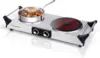 Turkewood electric stove, dual infrared ceramic heating plate cooking, two controlled range burners 1