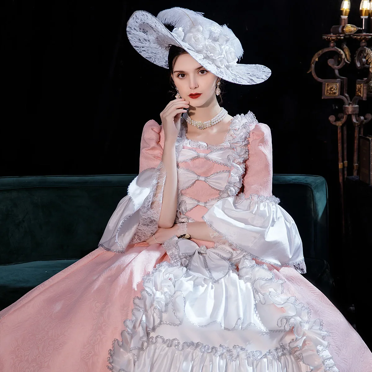 Pink Noble Princess Dresses Portrait Banquet Makeup Ball Drama British Gown  | eBay