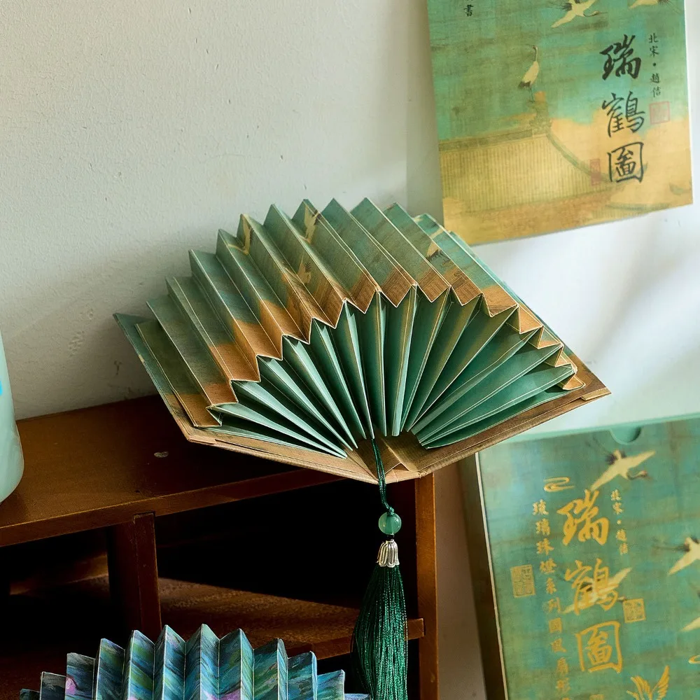 3D Stereoscopic DIY Book Lamp Fan Shaped Ancient Style Art Book Light Famous Paintings Desktop Decoration Night Light Home led light desk lamp night light book light