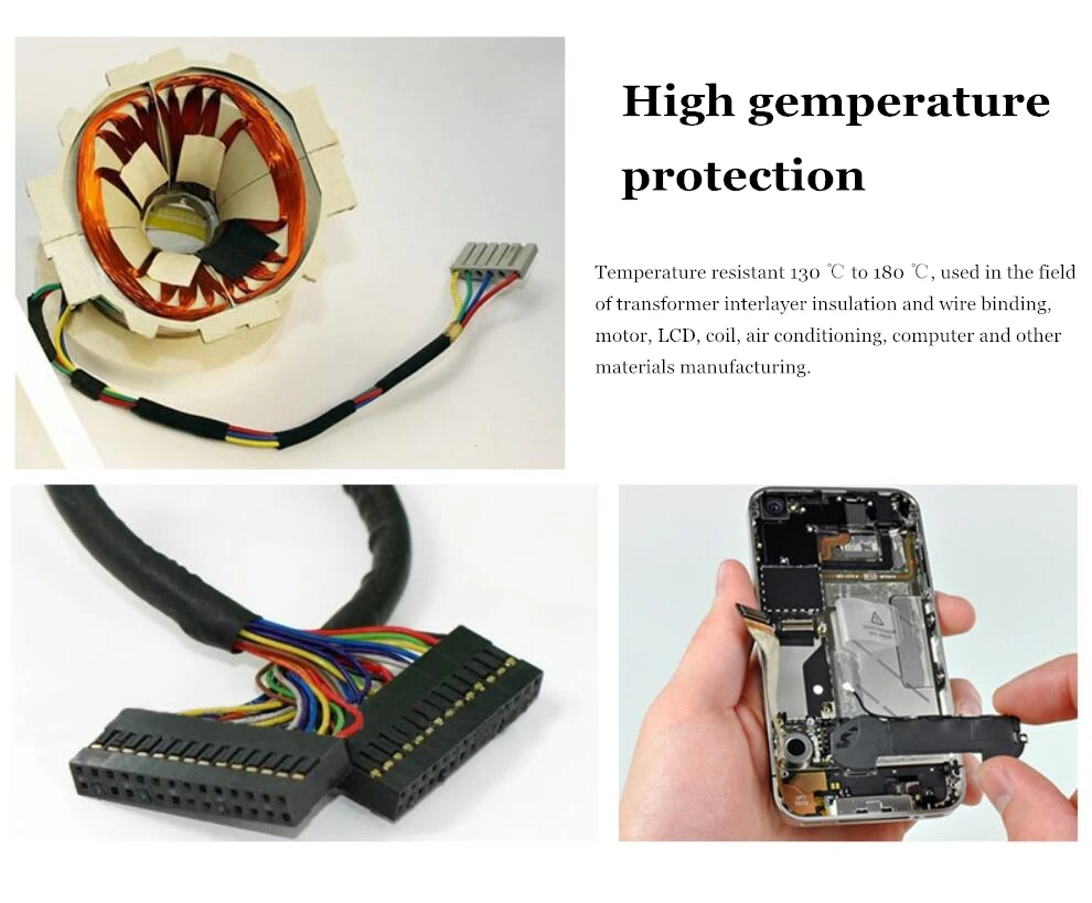 1PCS Schwarz Acetat Tuch Einzel Klebeband Hohe Temperatur Widerstand Band Für Elektrische Telefon LCD Reparatur 30M – Detail 16