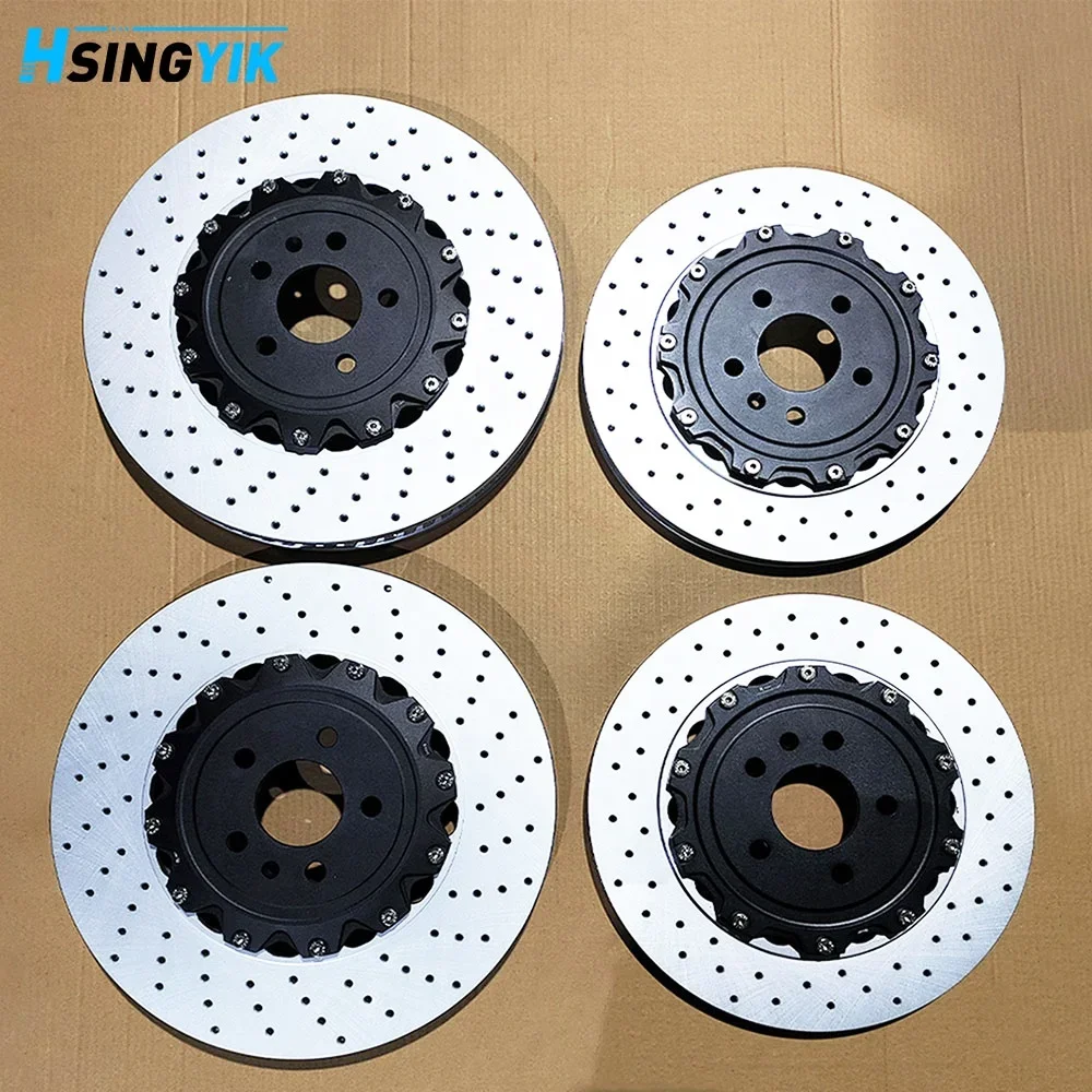 Hsingyik High Performance Design Aluminum Hat 2 Piece Brake Rotors Disc for Audi S6 S7 RSQ8 RS7 SQ7 Brake Rotors