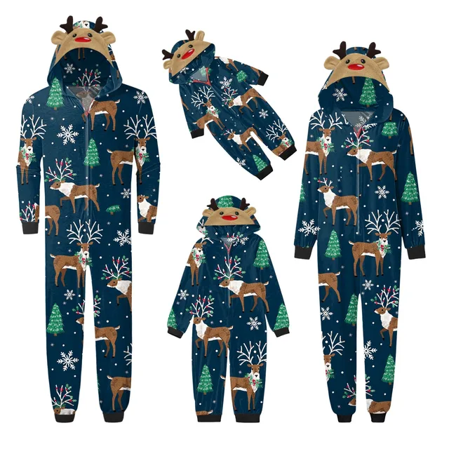 Family Christmas Dad Pajamas Father Romper Pjs Xmas Family Look Cute Soft Outfits 2024 Christmas Holiday Party Family Clothes 4
