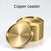 Pure Copper  Holder 1/5PCS Coaster Household Kungfu Tea Set  Brass Heat Insulation  Mat  Ceremony Accessories Home Decor 5