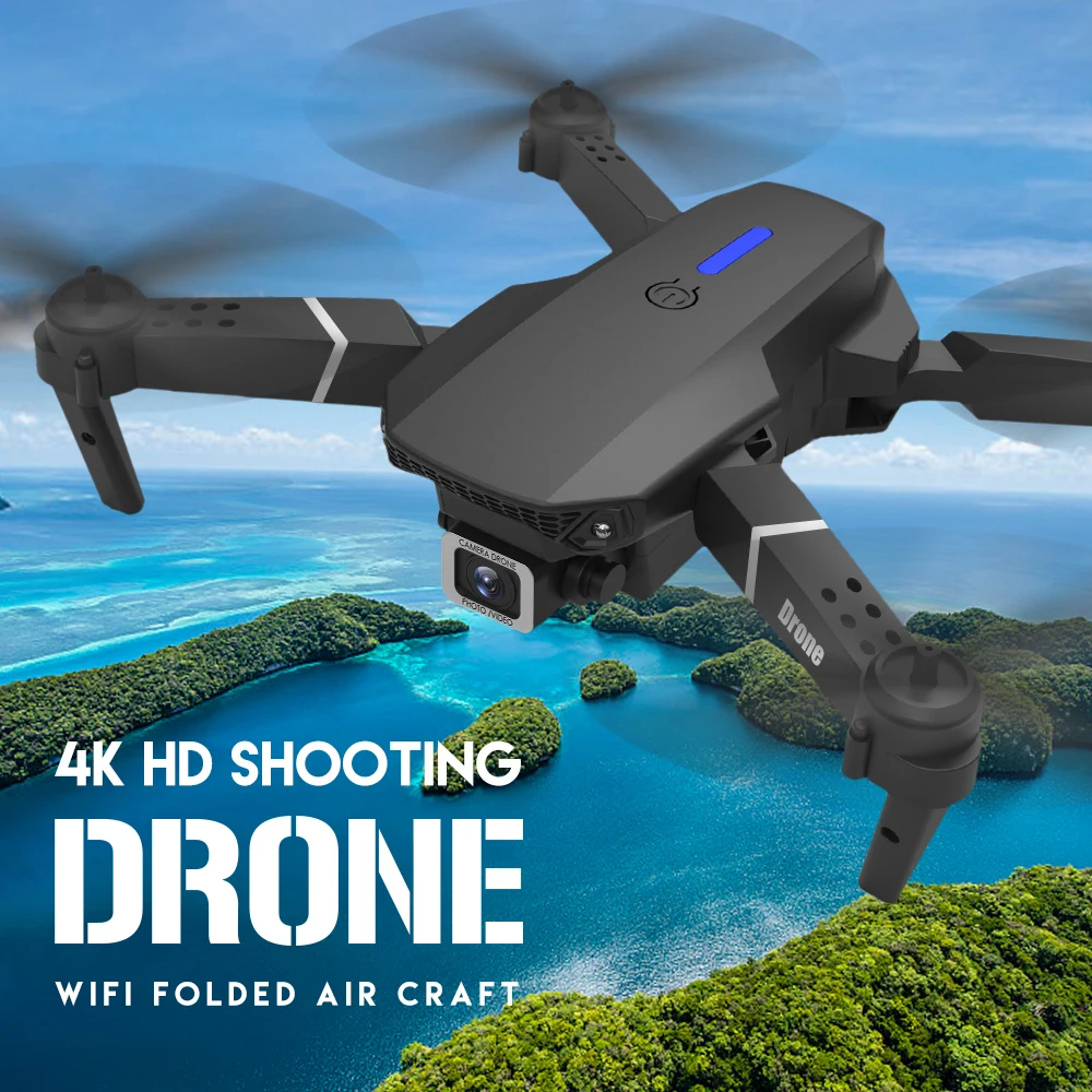 Drone Quadcopter E88Pro RC 4K Professinal 1080P Wide Angle HD Camera Foldable Helicopter WIFI FPV Height Hold Gift Toy
