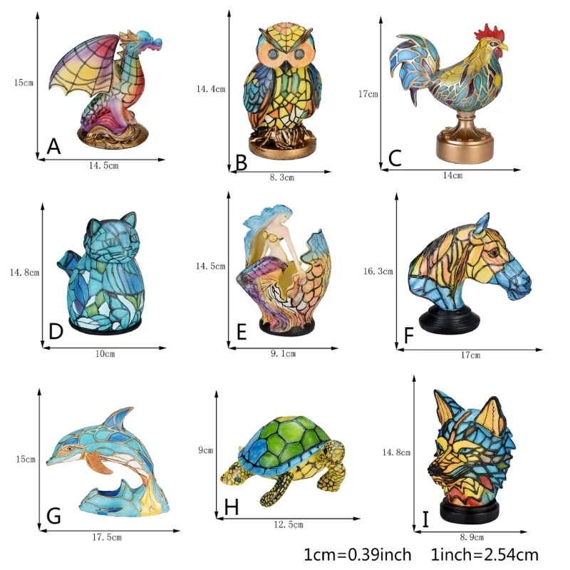 Elegant Colored Glass Animal Decoration Stained Table Lamp for Living Room and Bedroom