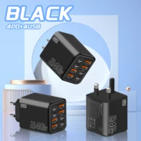 240W GaN USB C Charger 8 in 1 Fast Charging Phone Charger Power Adapter For iPhone Samsung Xiaomi Type C EU/US Plug Wall Charger 5