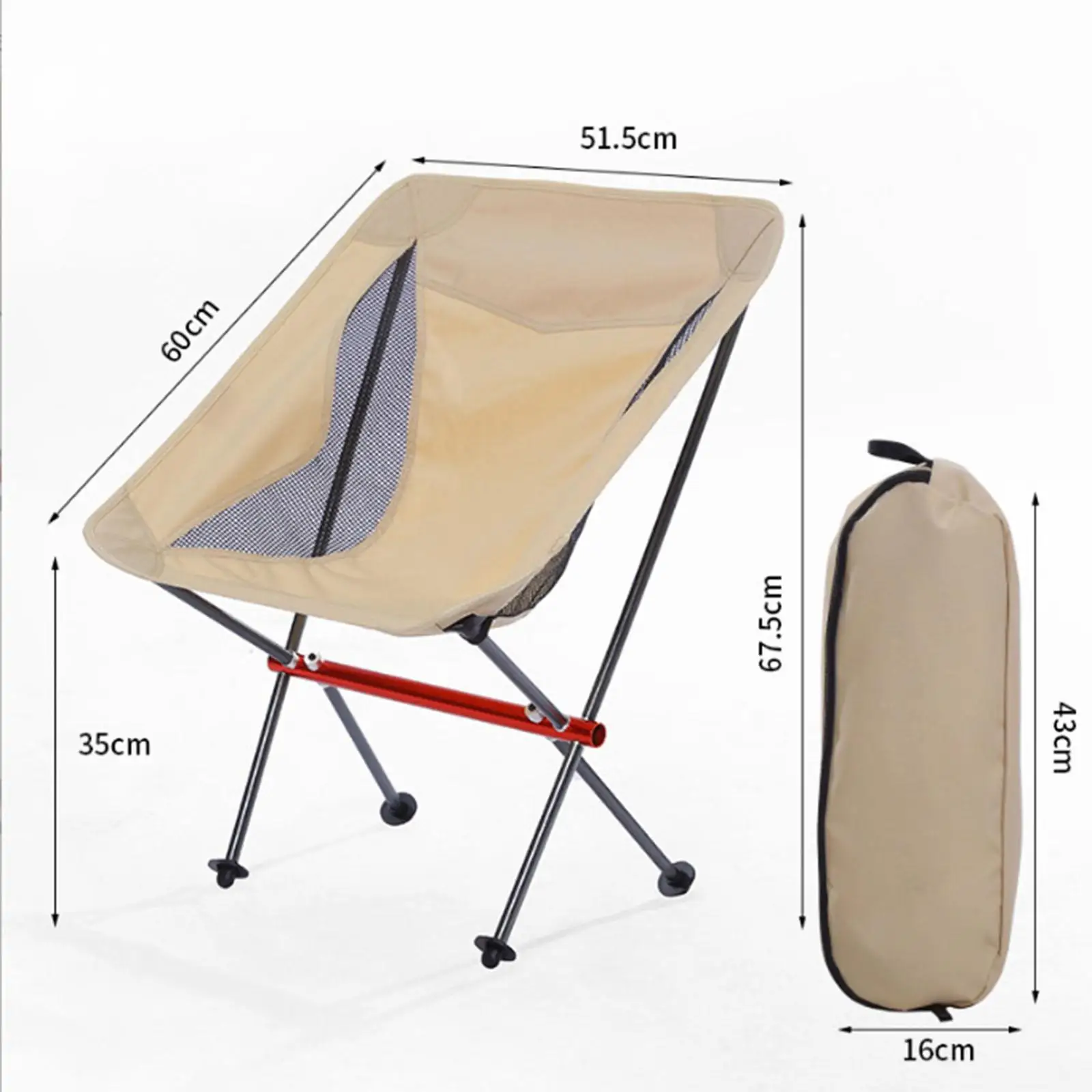 Folding Camping Chair Outdoor Moon Chair for Fishing Sporting Events Yard