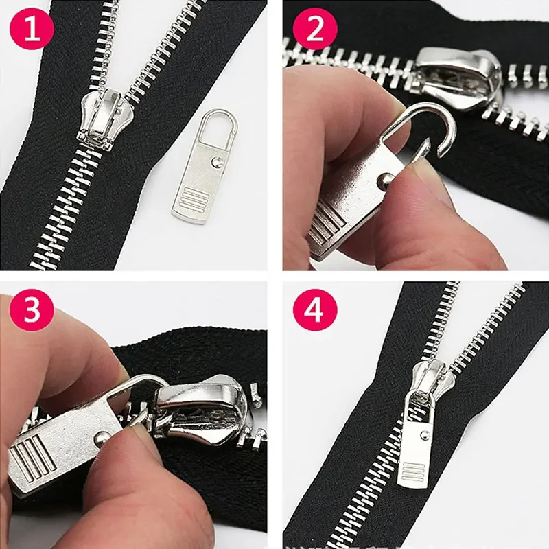 Zipper Slider Puller 5/10Pcs Replacement for Luggage Clothing