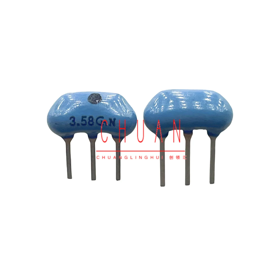 3.58M Ceramic Crystal Oscillator CST3.58MGW300A 3.58MHZ In-line 3-pin Black Dot 10pcs
