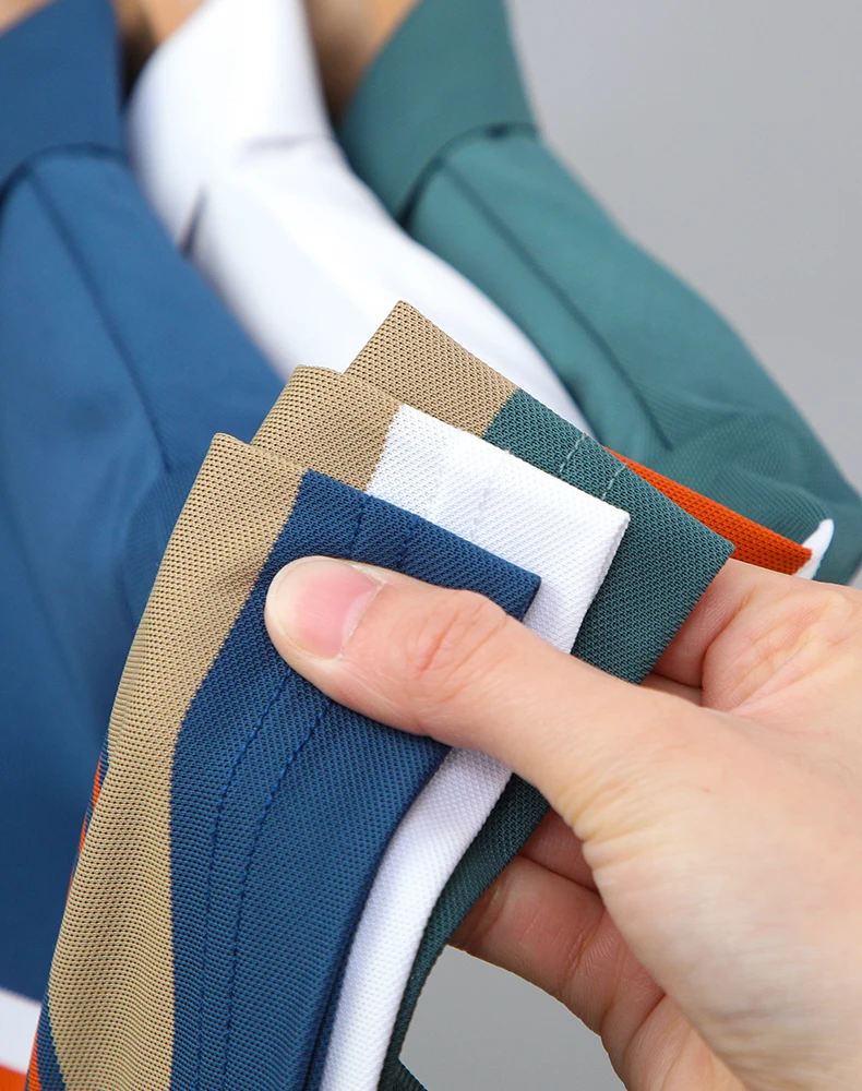 Luxury high-end ice silk breathable short-sleeved POLO shirt Men's 2023 summer fashion contrast stripe lapel T-shirt casual men 28 S1772236614bd4a08a8c69fd91904a6fc1