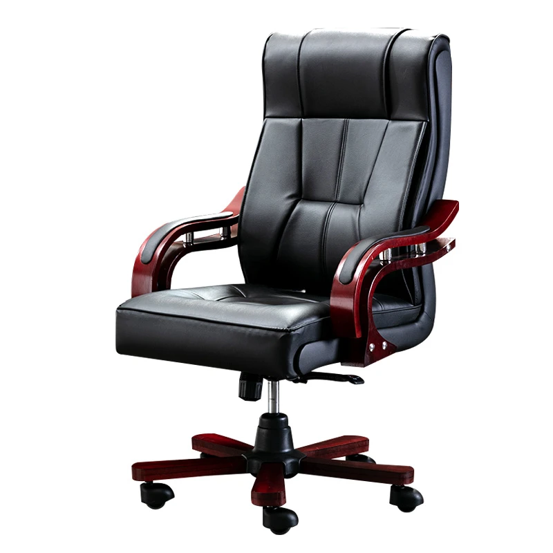 

Modern Leather Office Chairs European Style Office Furniture Simple Backrest Armchair Study Bedroom Computer Chair Swivel Chair