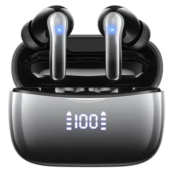 Bluetooth 5.3 Earbuds | 50H Playtime LED Display | IP7 Waterproof HiFi Sound ENC Mic | Touch Control Wireless Headphones.