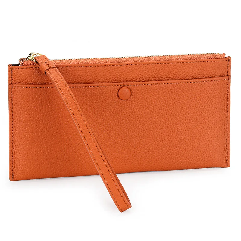 Genuine Leather Women Zipper Wallet Ladies Clutch Purse Bag Brand Cow Leather Long Wallet Versatile Coin Pocket Cell Phone Bags